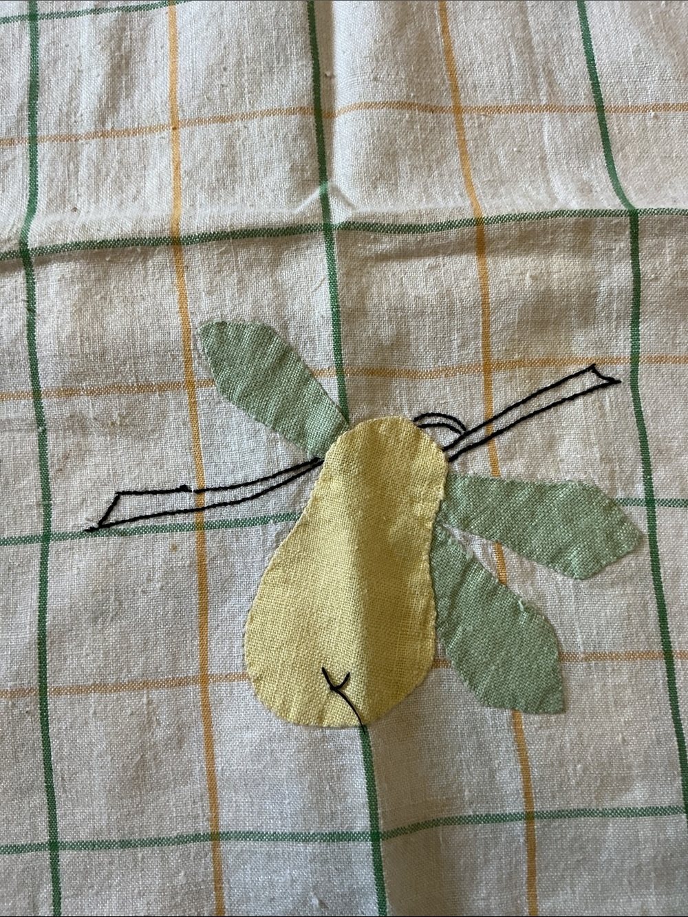 Vintage Linen Pears Tea Towel Set of Two 34” x 18”